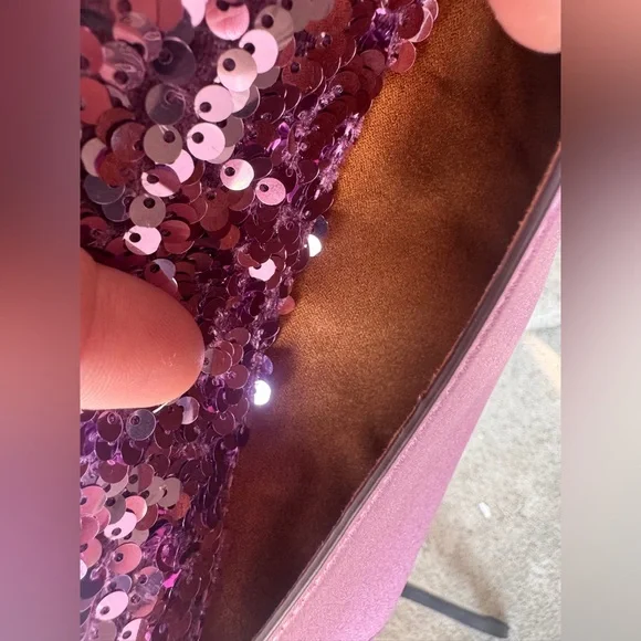 Coach leather purple sequin handbag - Picture 8 of 16